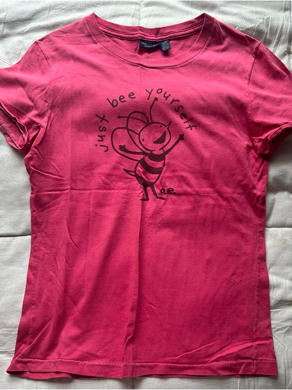 American Eagle Outfitters Hot Pink 'Just Bee Yourself' Graphic Tee